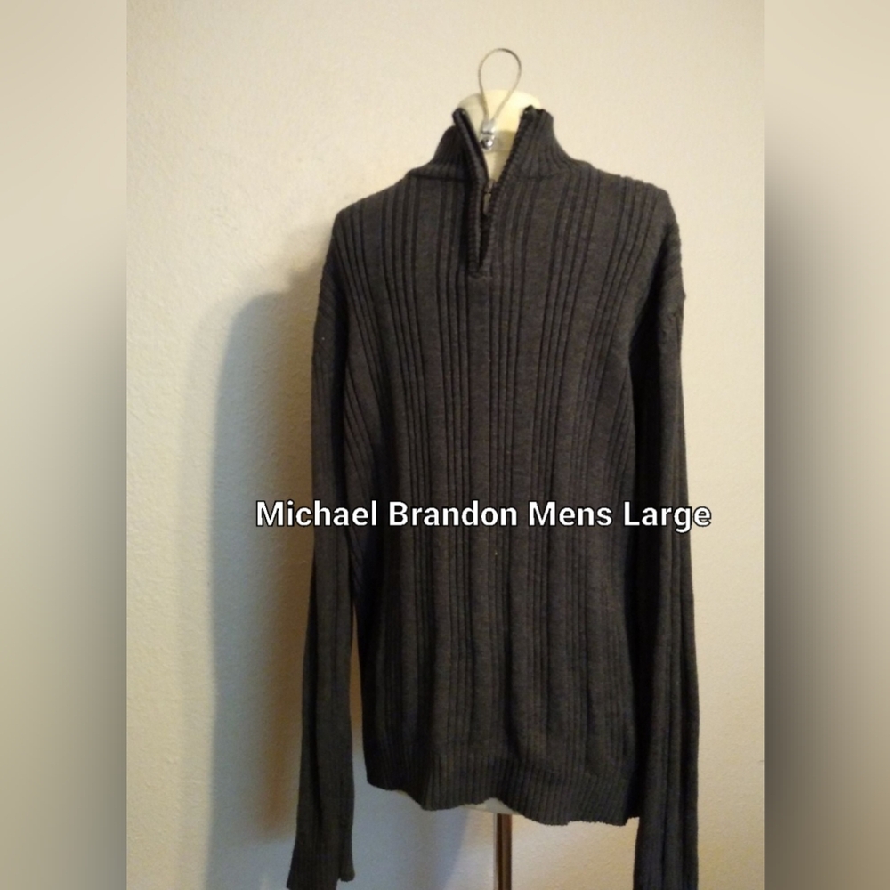 Michael Branden Mens zipper sweater pull over